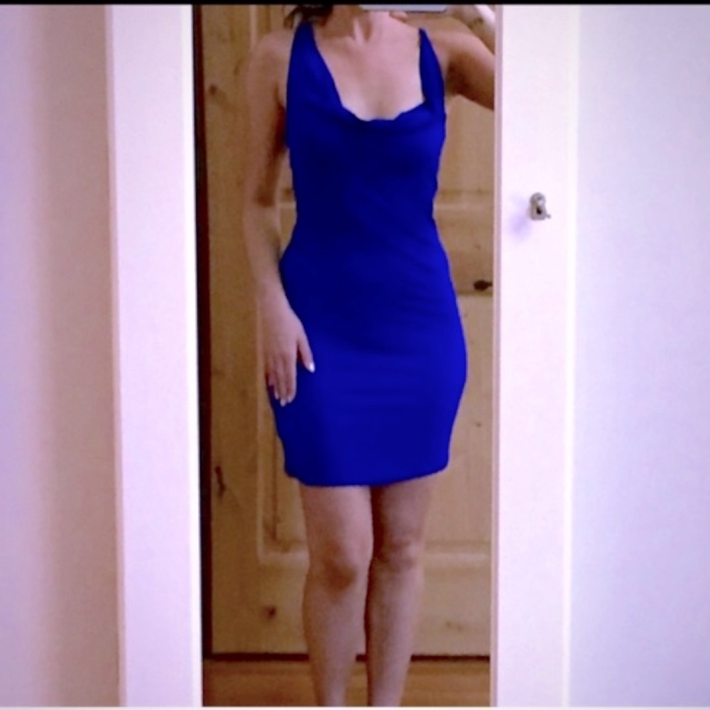 Striking cobalt blue dress